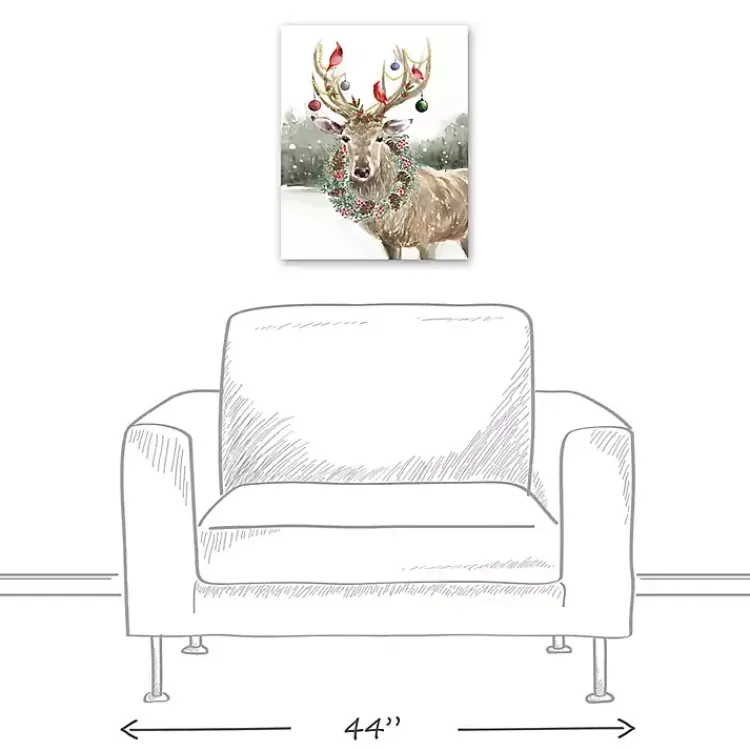 Hot Snowy Christmas Deer Canvas Art Print Christmas Art & Wall Decor