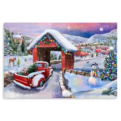 New Snowy Christmas Road Trip Canvas Art Print, 16x24 Christmas Art & Wall Decor