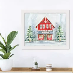 Outlet Snowy North Pole House Framed Canvas Art Print Christmas Art & Wall Decor