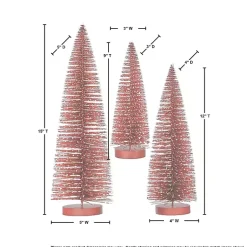 New Snowy Bristle Christmas Trees, Set of 3 Christmas Decorations