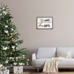 Discount Snowy Red Tractor Framed Art Print Christmas Art & Wall Decor