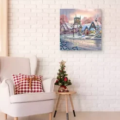 Online Snowy Sunset Christmas Village Canvas Art Print Christmas Art & Wall Decor