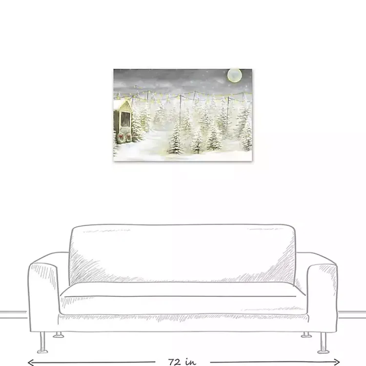 Hot Snowy Tree Farm Canvas Art Print Christmas Art & Wall Decor