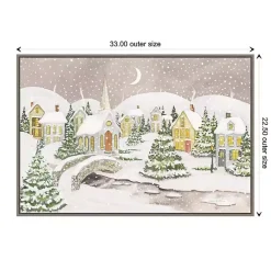 Sale Snowy Tree Scene Christmas Canvas Wall Plaque Christmas Art & Wall Decor