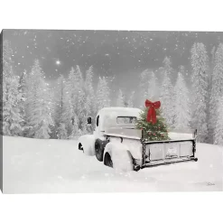 Hot Snowy Truck Canvas Art Print Christmas Art & Wall Decor