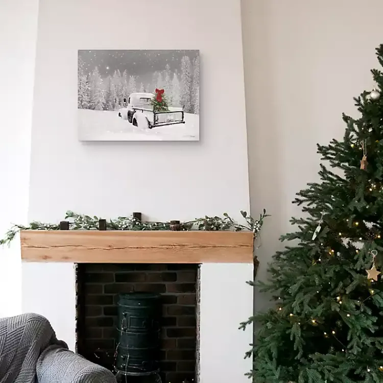 Hot Snowy Truck Canvas Art Print Christmas Art & Wall Decor
