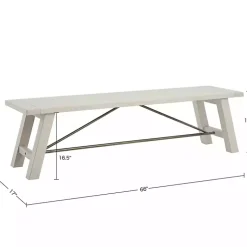 Kirklands Home Dining Chairs|Sofia Wooden Dining Bench with Metal Bars White