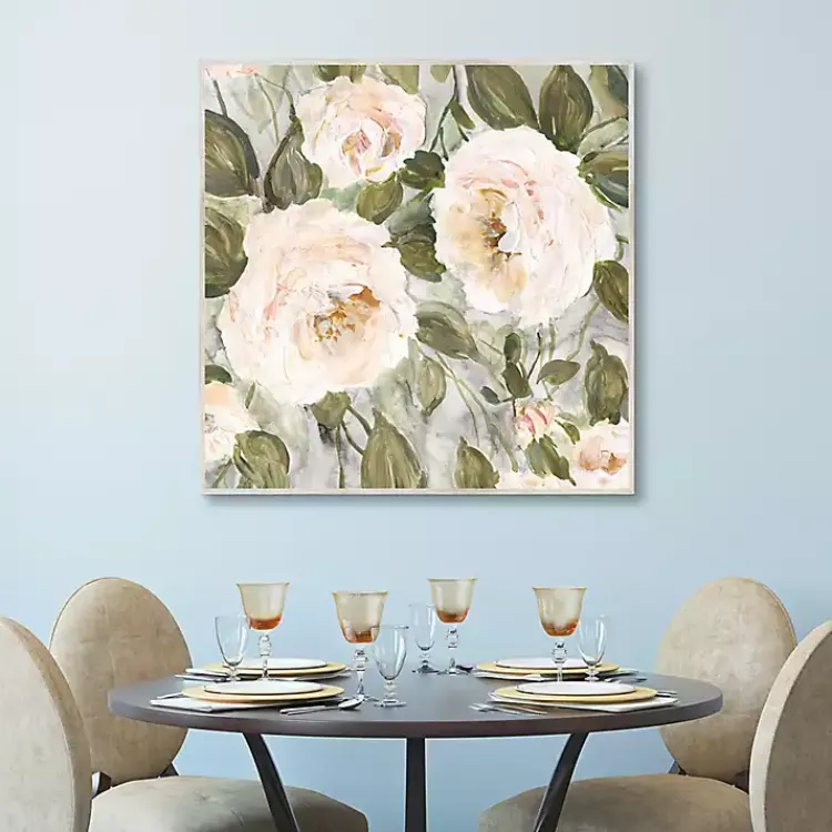 Kirklands Home Framed Art|Soft California Roses Framed Canvas Art