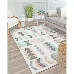 Kirklands Home Area Rugs|Soft Hues Geometric Area Rug, 8x10 Multi