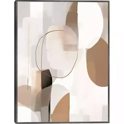 Kirklands Home Canvas Art|Soft Tan Shapes Framed Canvas Art Print