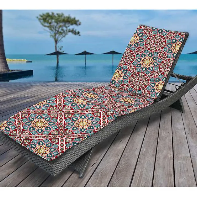 Kirklands Home Outdoor Cushions & Pillows|Solano Flowers Outdoor Chaise Cushion