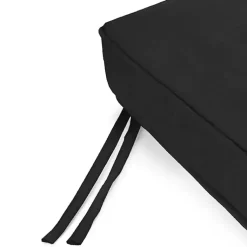 Kirklands Home Outdoor Cushions & Pillows|Solid Outdoor Settee Cushion Black