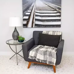 New Solid Charcoal Textured Lumbar Pillow Pillows