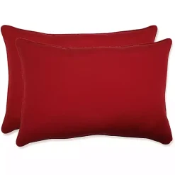 Kirklands Home Outdoor Cushions & Pillows|Solid Outdoor Lumbar Pillows, Set of 2 Red