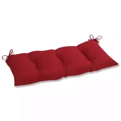 Kirklands Home Outdoor Cushions & Pillows|Solid Tufted Outdoor Settee Cushion Red
