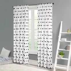 Kirklands Home Curtains & Drapes|Sophie Black Pom Pom Curtain Panel, 63 in.