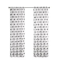 Kirklands Home Curtains & Drapes|Sophie Black Pom Pom Curtain Panel, 63 in.