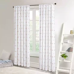 Kirklands Home Curtains & Drapes|Sophie Blush Pom Pom Curtain Panel, 84 in.