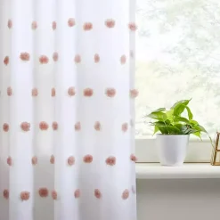 Kirklands Home Curtains & Drapes|Sophie Blush Pom Pom Curtain Panel, 84 in.