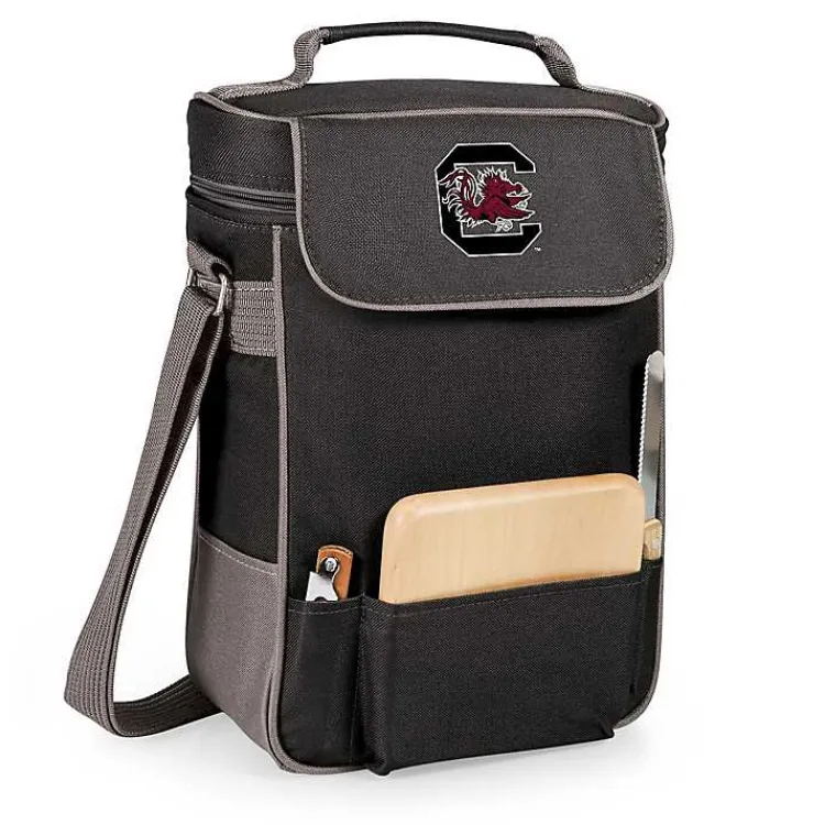 Kirklands Home Barware|South Carolina Gamecocks Wine & Cheese Tote Black