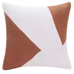 Hot Spice & Ivory Geometric Colorblock Throw Pillow Pillows