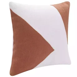 Hot Spice & Ivory Geometric Colorblock Throw Pillow Pillows