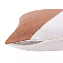 Hot Spice & Ivory Geometric Colorblock Throw Pillow Pillows