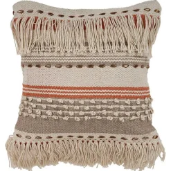 Outlet Spice and Natural Chic Fringe Pillow Pillows