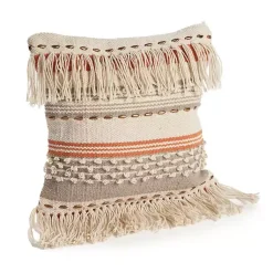 Outlet Spice and Natural Chic Fringe Pillow Pillows