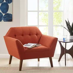 Kirklands Home Accent Chairs|Spice Button Tufted Accent Chair Red