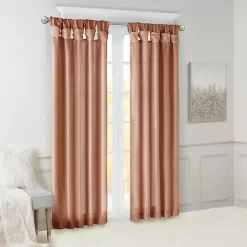 Kirklands Home Curtains & Drapes|Spice Twist Top Curtain Panel, 84 in. Orange