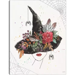 New Spooky Floral Hat Canvas Art Print Halloween