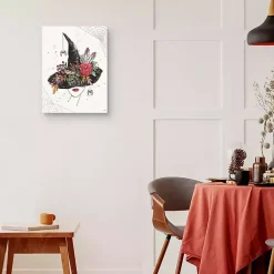 New Spooky Floral Hat Canvas Art Print Halloween