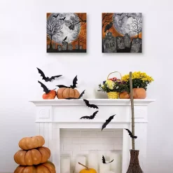 Clearance Spooky Graveyard Canvas Art Prints, Set of 2 Halloween