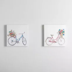 Kirklands Home Canvas Art|Spring Bicycles Canvas Art Prints, Set of 2