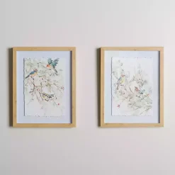 Kirklands Home Framed Art|Spring Birds on Branch Framed Art Prints, Set of 2