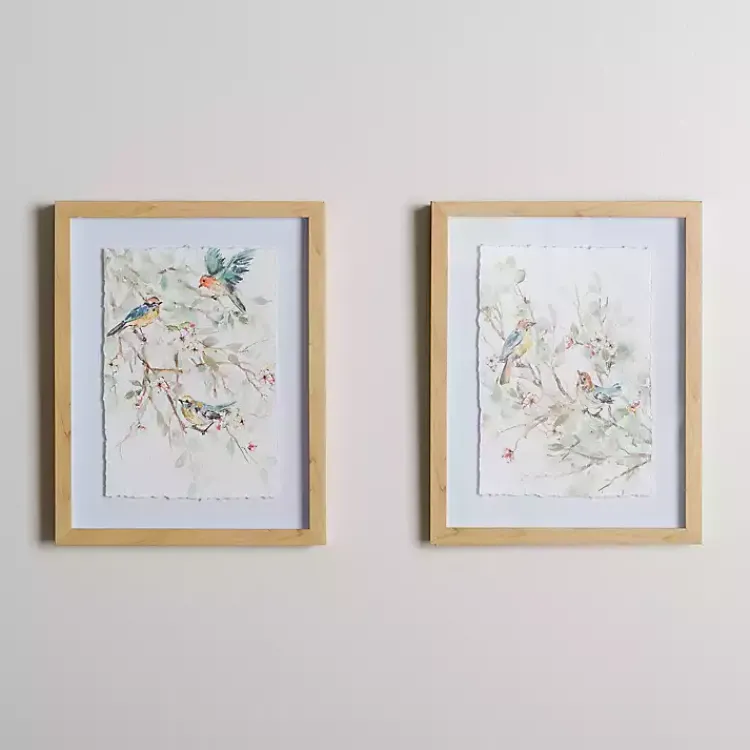 Kirklands Home Framed Art|Spring Birds on Branch Framed Art Prints, Set of 2
