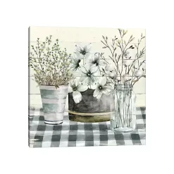Kirklands Home Canvas Art|Spring Floral Gingham Canvas Art Print