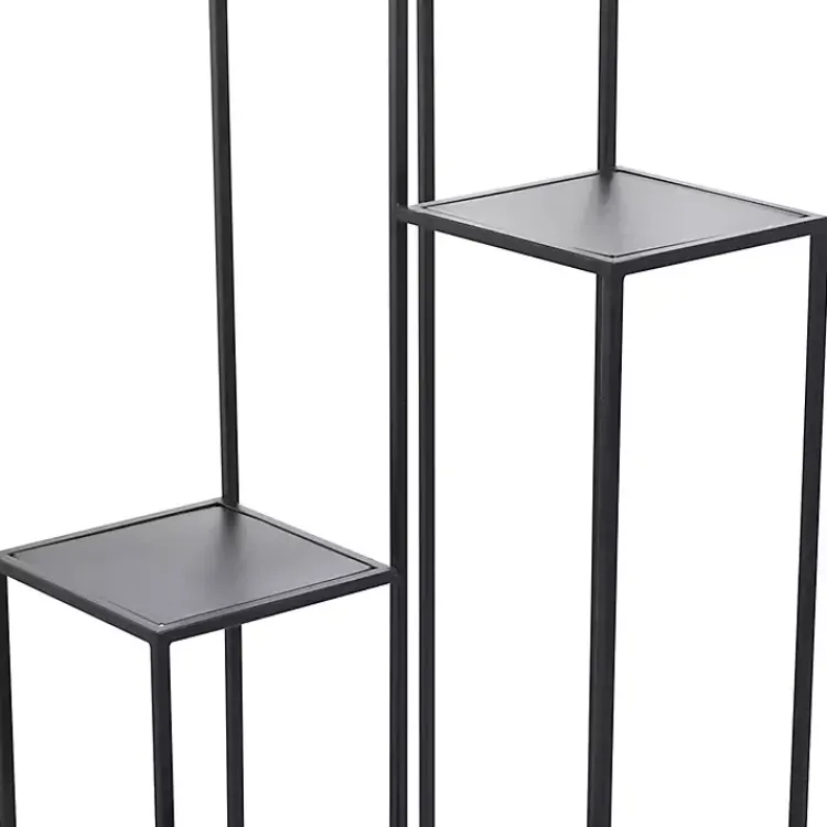 Kirklands Home Planters|Square Iron Frame 4-Tier Plant Stand Black