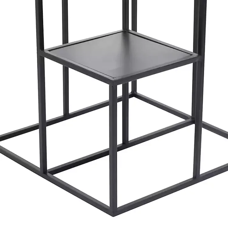 Kirklands Home Planters|Square Iron Frame 4-Tier Plant Stand Black