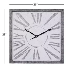 Kirklands Home Clocks|Square Galvanized Metal Wall Clock