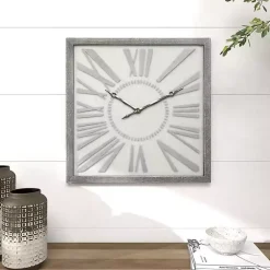 Kirklands Home Clocks|Square Galvanized Metal Wall Clock