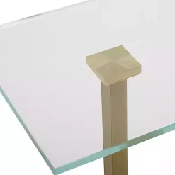 Kirklands Home Accent & End Tables|Square Glass and Marble Accent Table Black