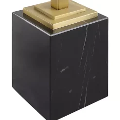 Kirklands Home Accent & End Tables|Square Glass and Marble Accent Table Black