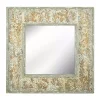 Kirklands Home Decorative Mirrors|Square Gold Leaves Wall Mirror