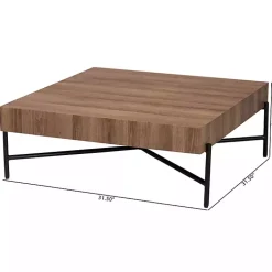 Kirklands Home Coffee Tables|Square Light Wood X Base Coffee Table Brown