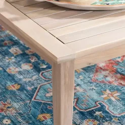 Kirklands Home Outdoor Tables|Square Natural Wood Slatted Outdoor Coffee Table Tan