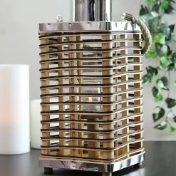 Square Rattan Hurricane Lantern with Jute Rope Lanterns