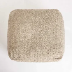Best Square Sand Boucle Pouf Poufs & Floor Cushions