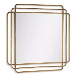 Kirklands Home Decorative Mirrors|Square Shayan Bronze Metal Wall Mirror